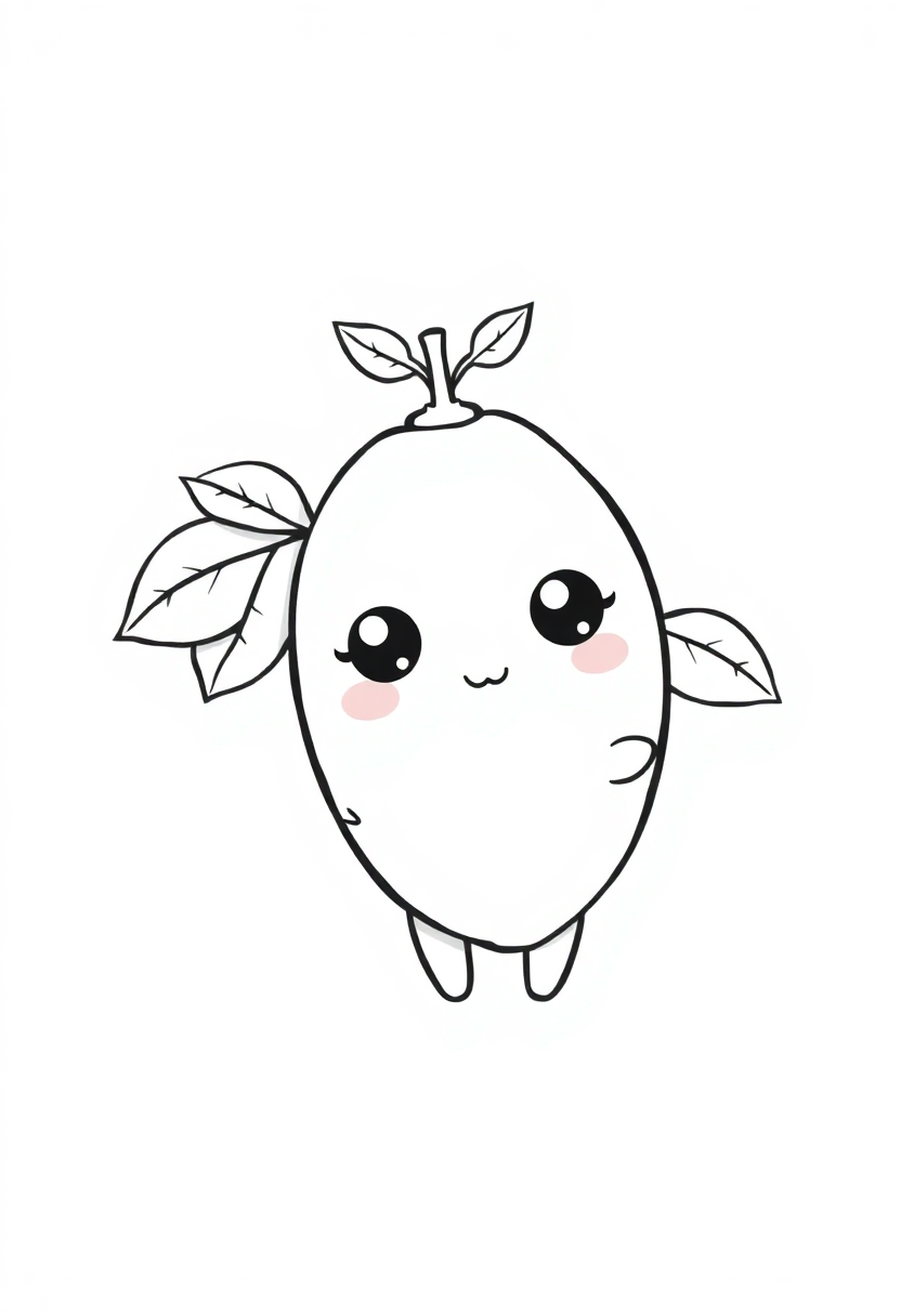 Lemon with Leaves coloring page, free printable