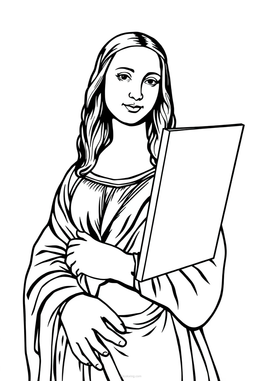 Leonardo Da Vinci Painting The Mona Lisa coloring pages