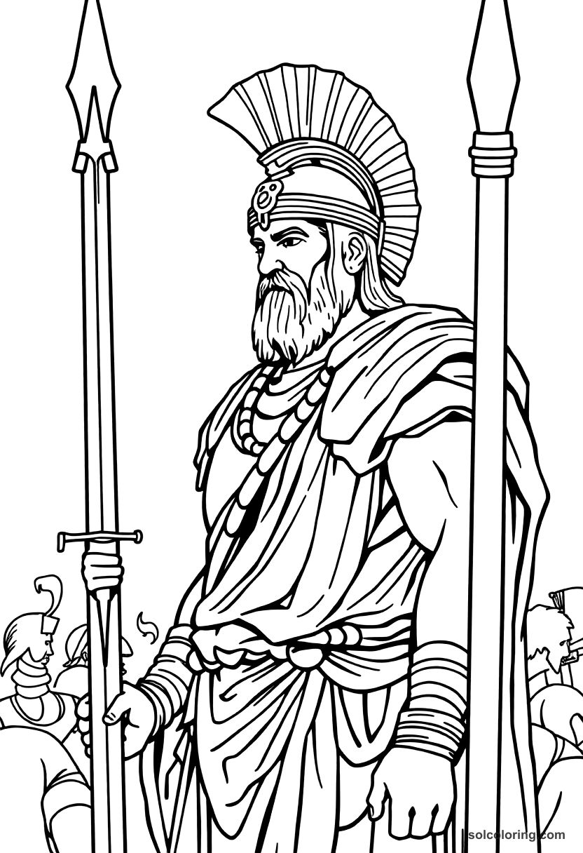 Leonidas At The Gates Of Thermopylae coloring pages