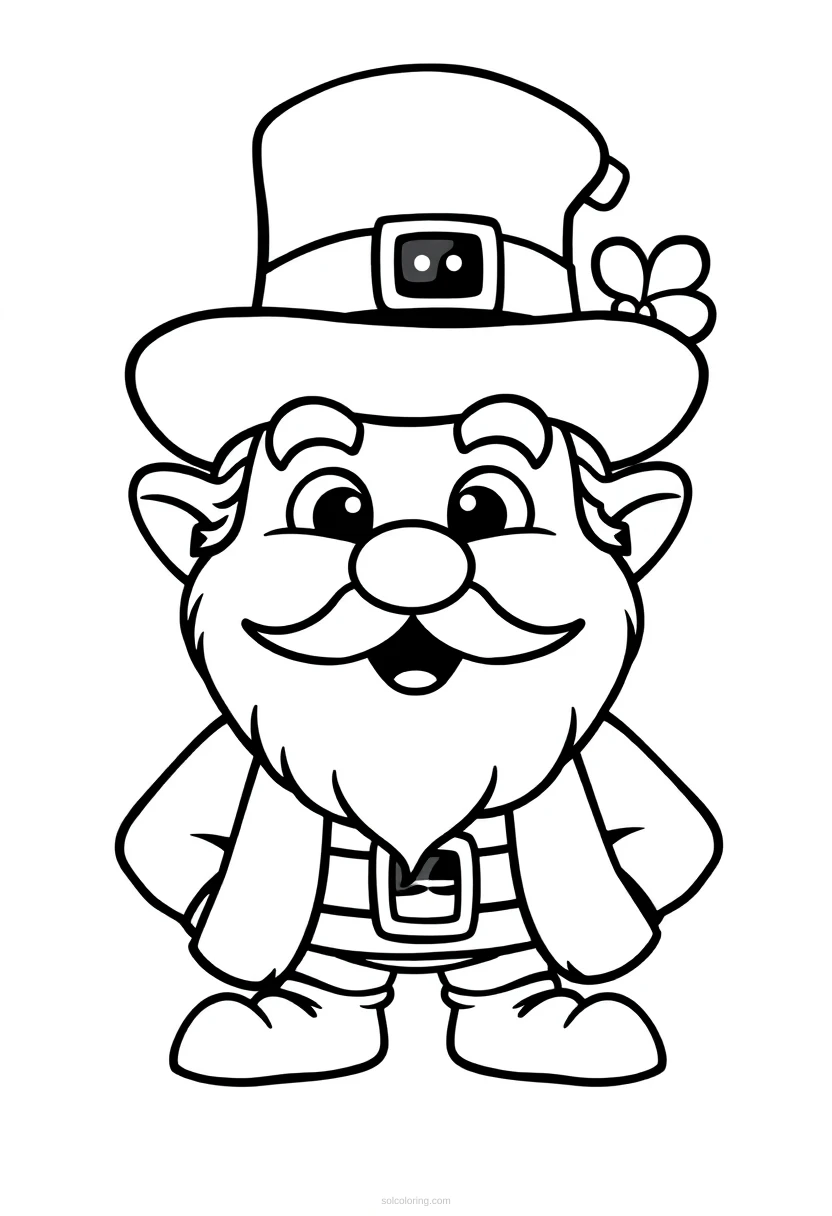 Leprechaun coloring page for kids