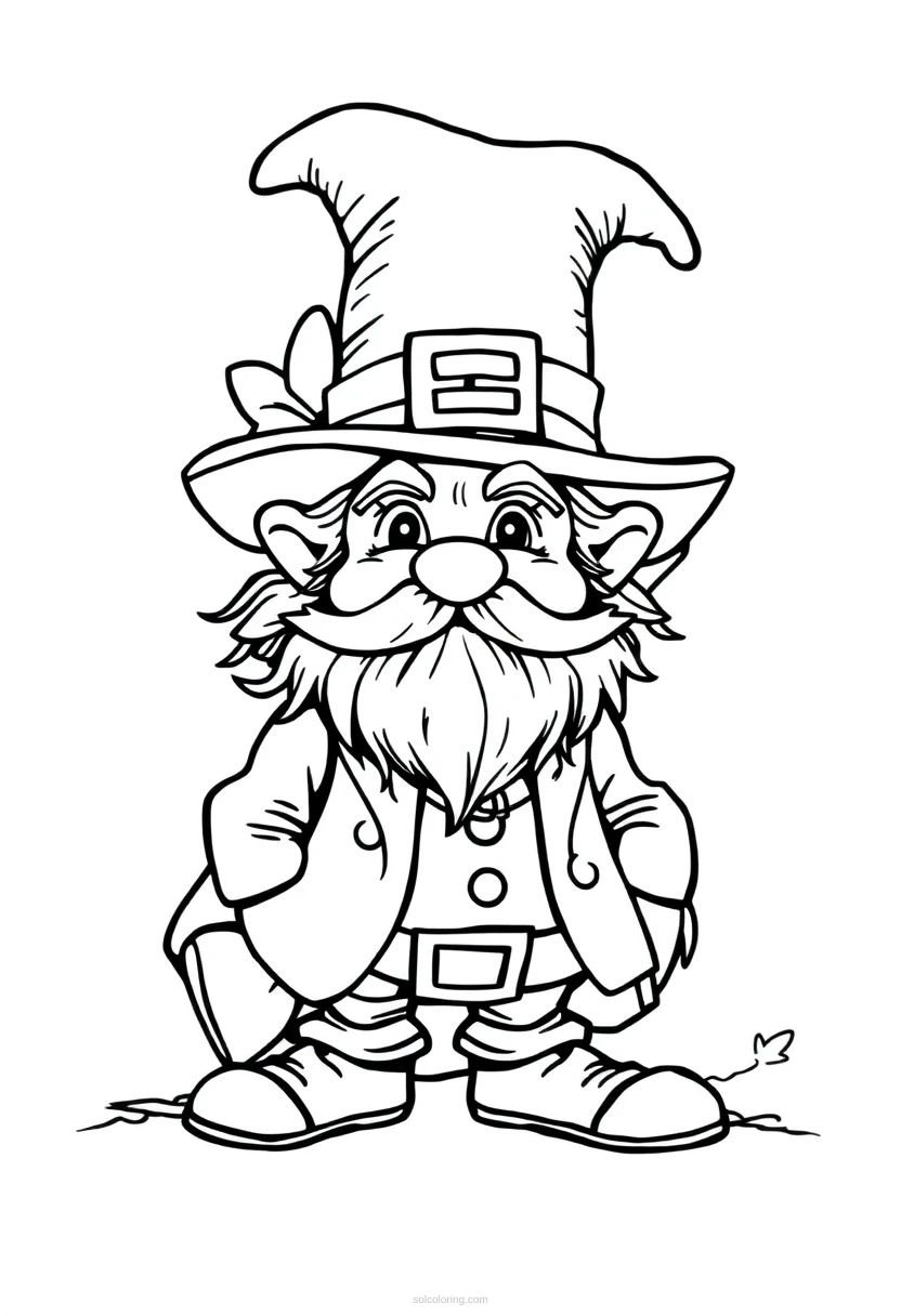 Leprechaun coloring page for kids