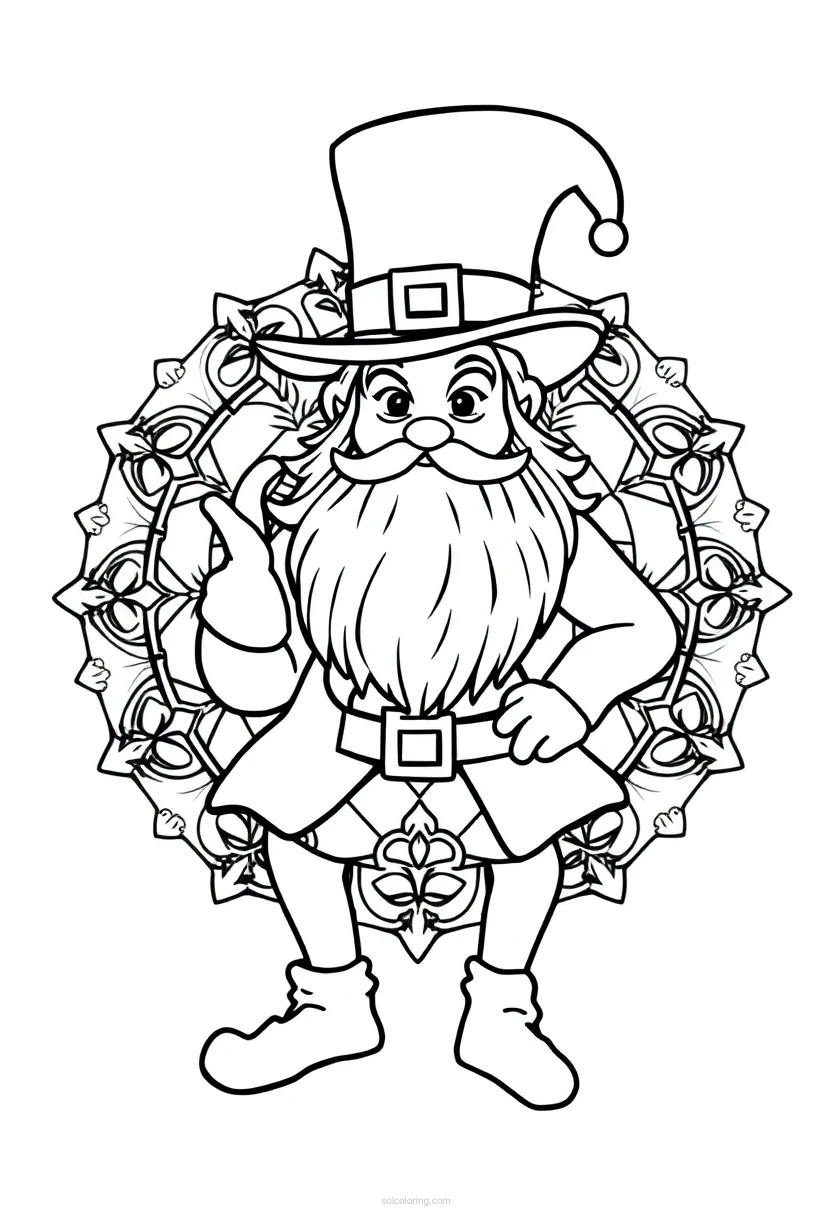 Leprechaun coloring page for kids
