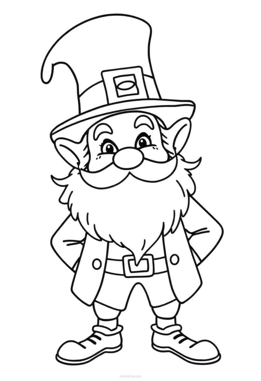 Leprechaun coloring page for kids