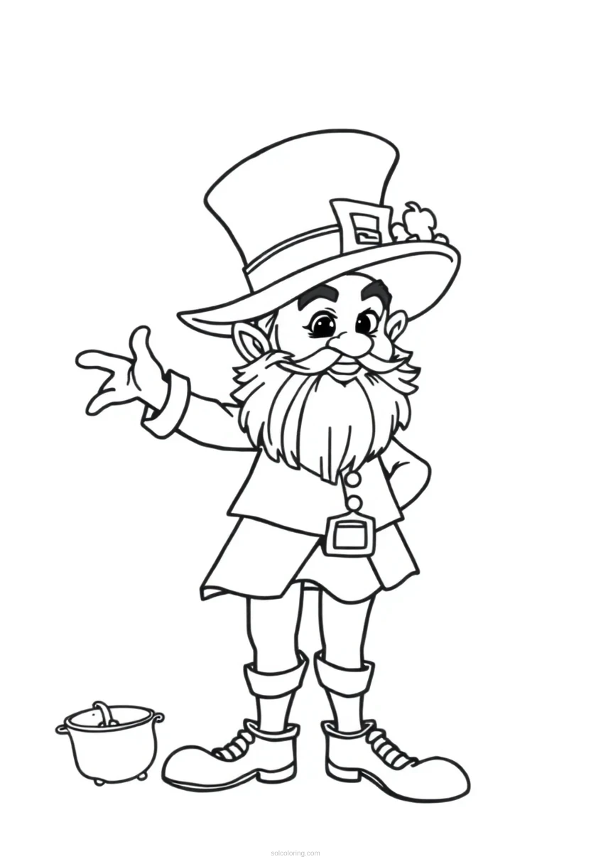 Leprechaun coloring page for kids