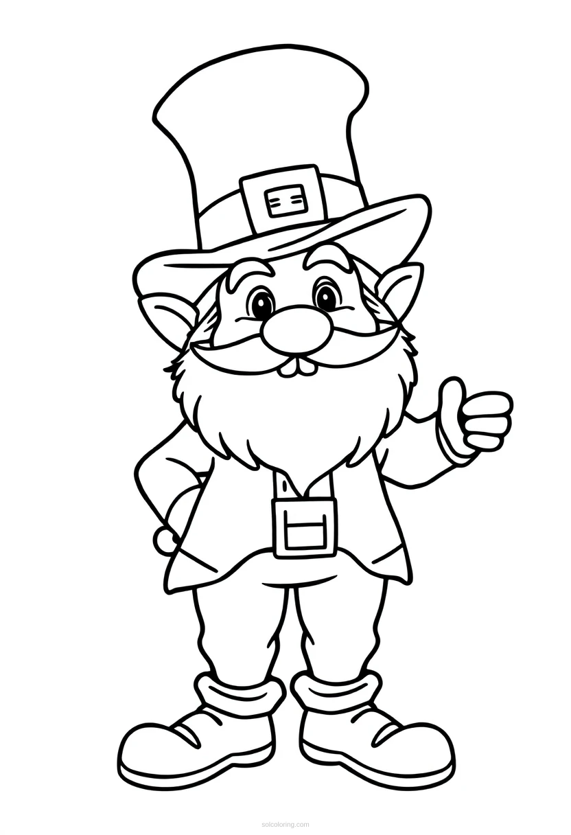 Leprechaun coloring page for kids
