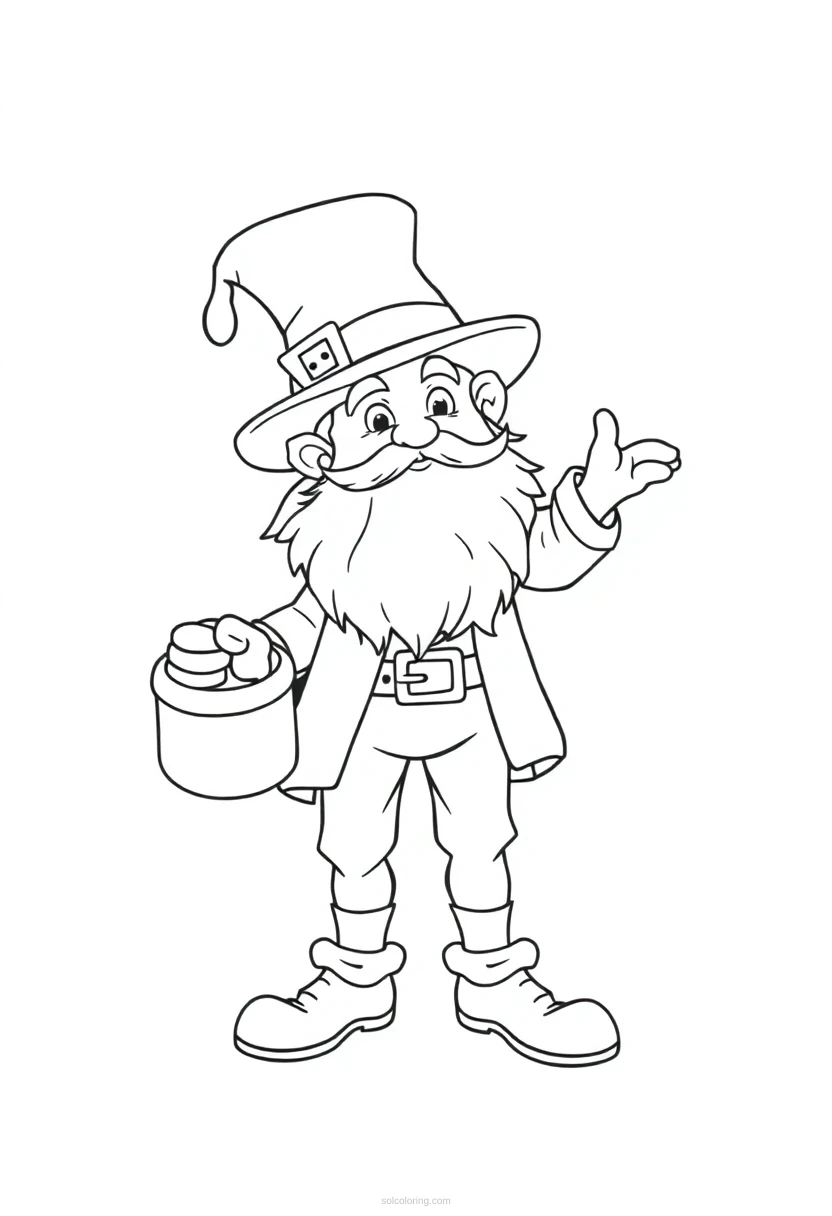 Leprechaun coloring page for kids