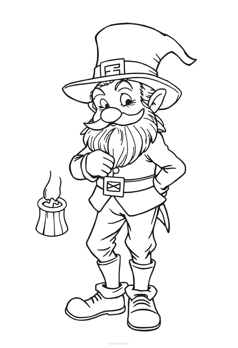 Leprechaun coloring page for kids