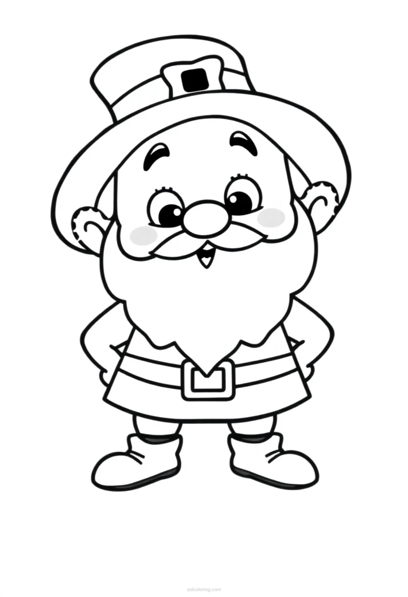 Leprechaun coloring page for kids