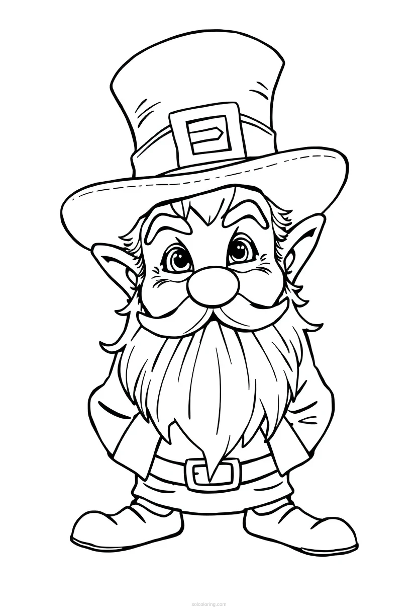 Leprechaun coloring page for kids