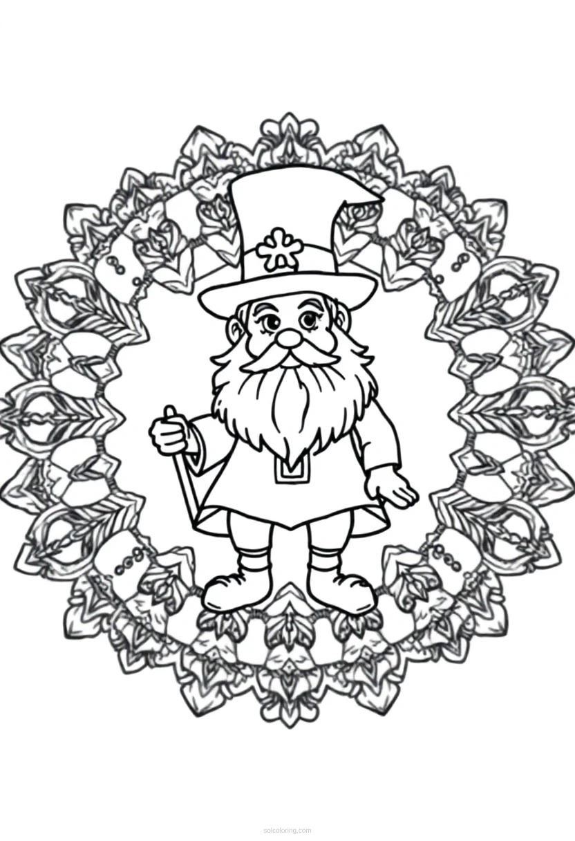 Leprechaun coloring page for kids