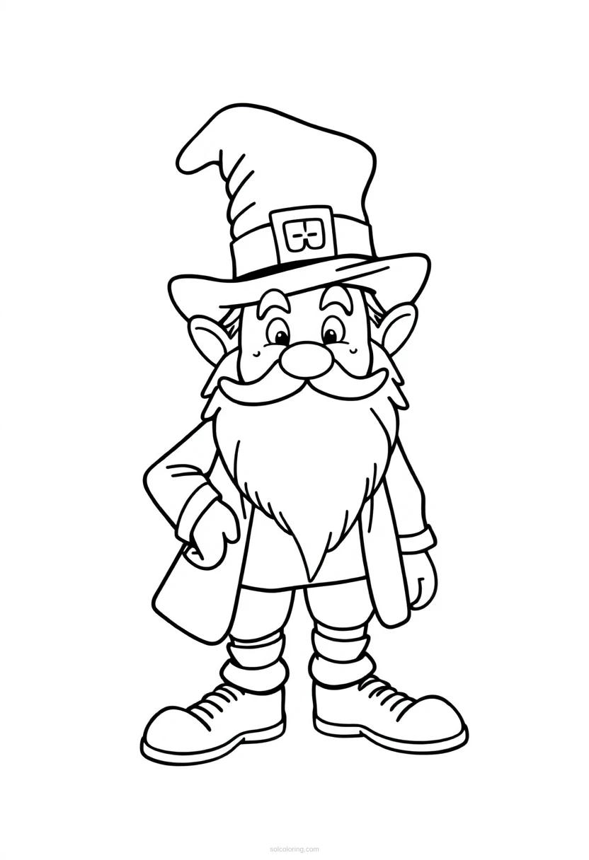 Leprechaun coloring page for kids