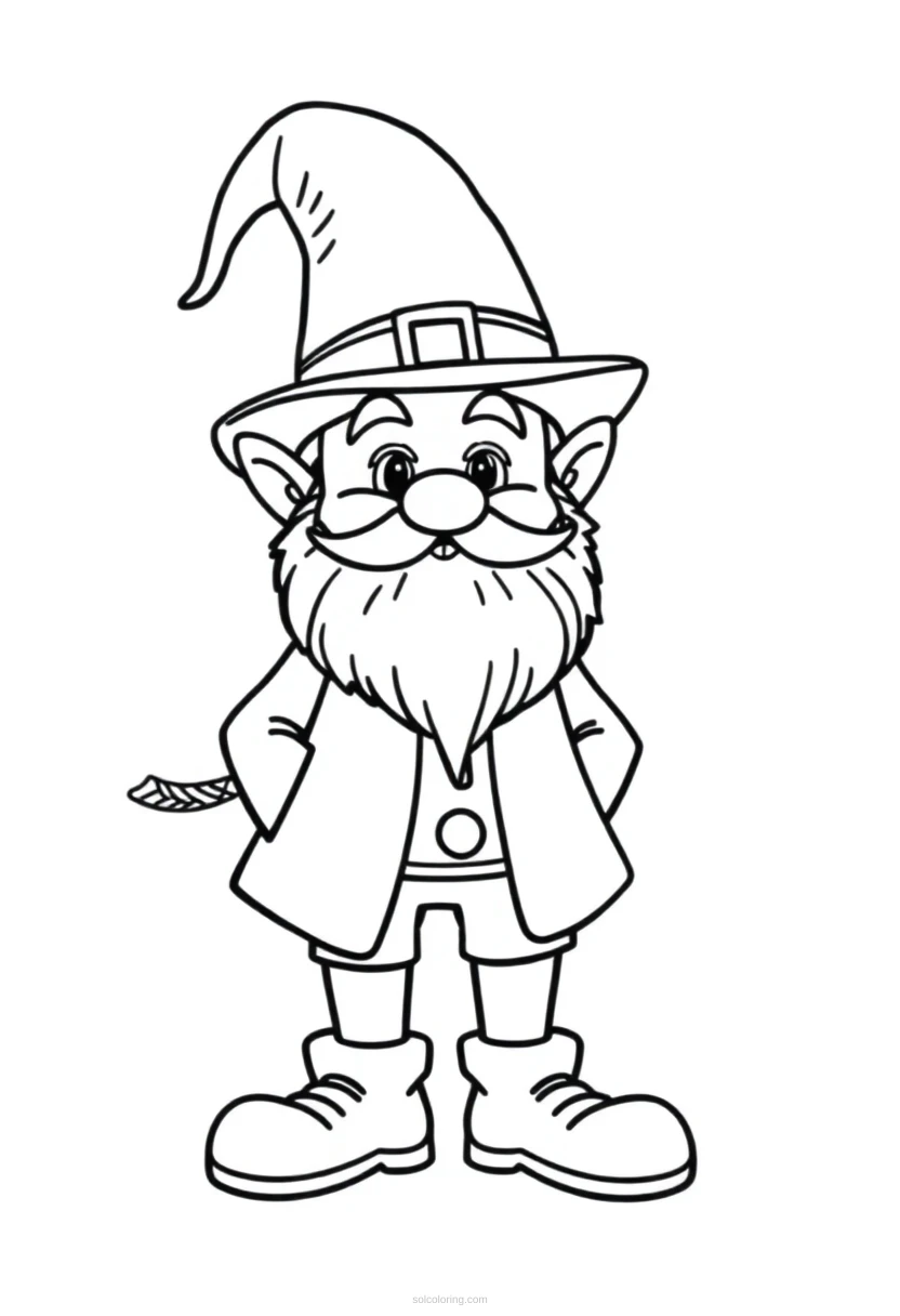 Leprechaun coloring page for kids