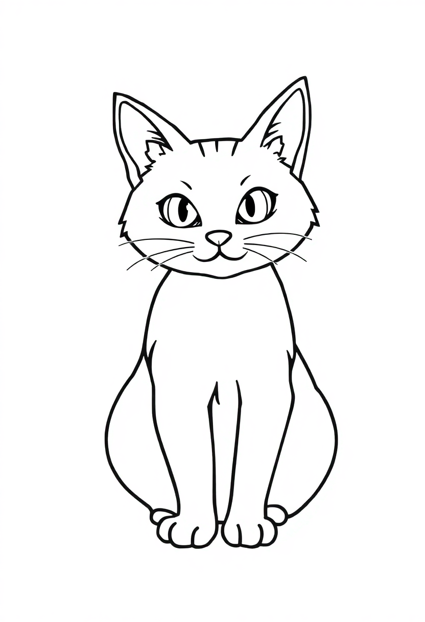 Letter C with Cat coloring page for kids