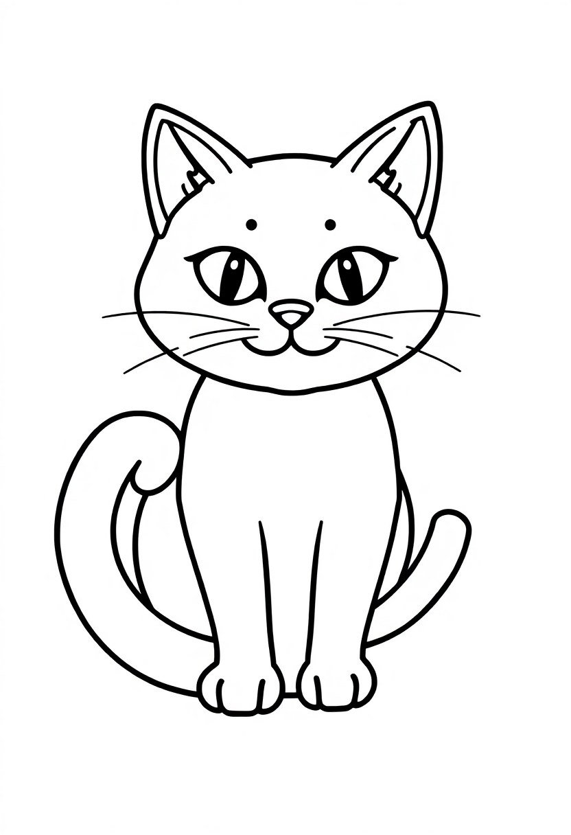 Letter C with Cat coloring page for kids