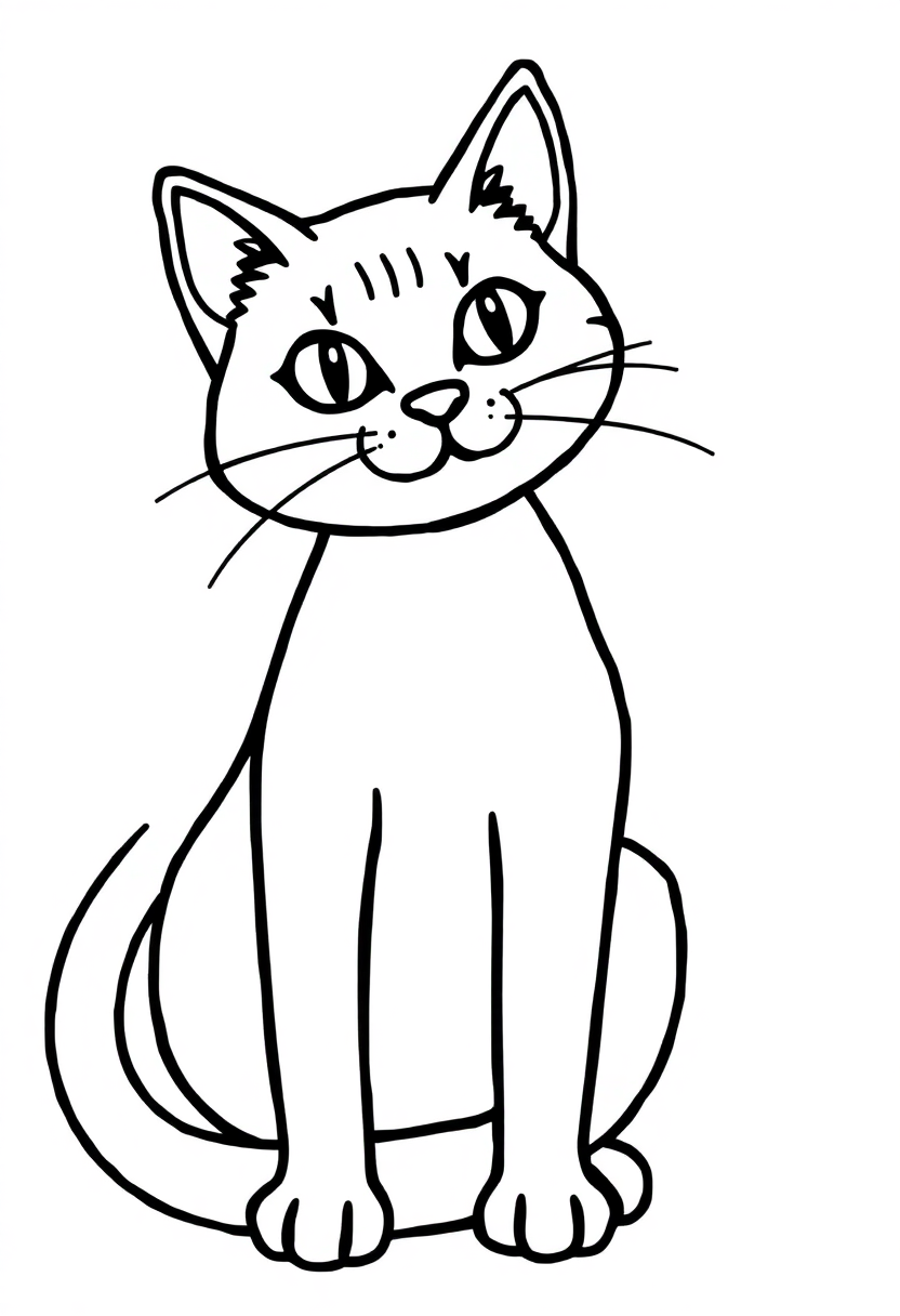 Letter C with Cat coloring page for kids