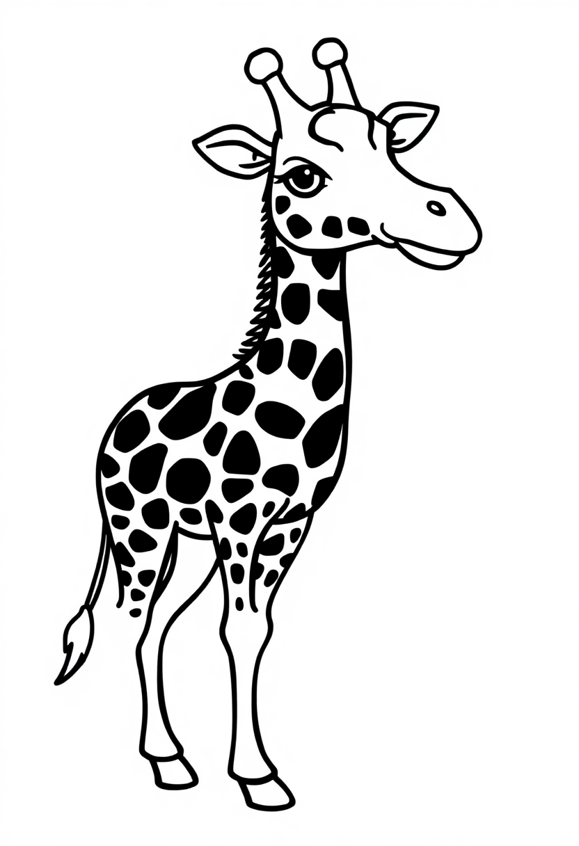 Letter G with Giraffe coloring page for kids