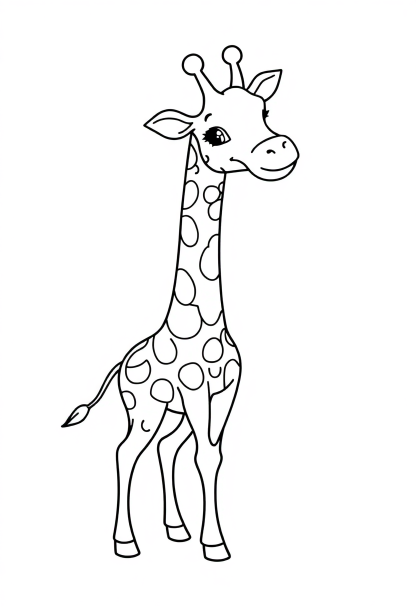 Letter G with Giraffe coloring page for kids