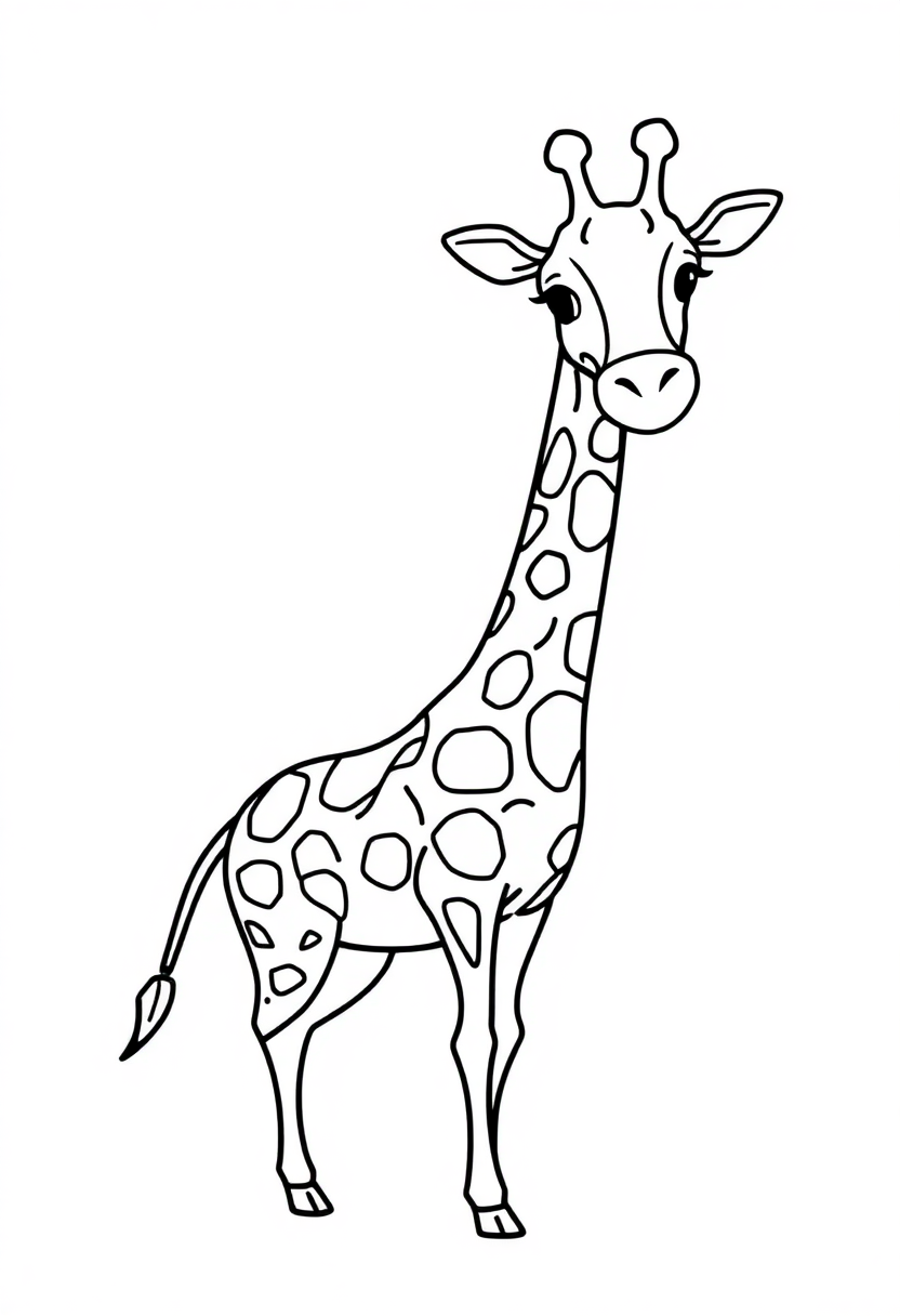 Letter G with Giraffe coloring page for kids