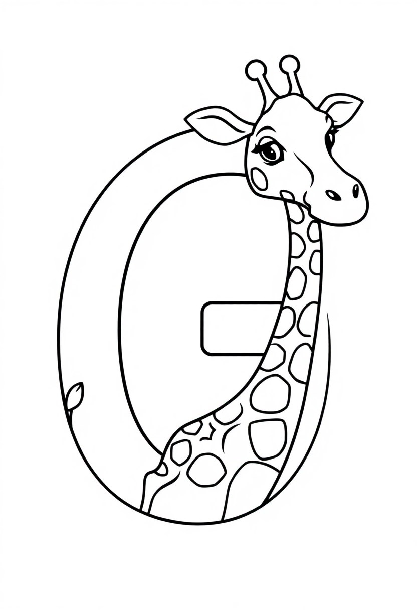 Letter G With Giraffe coloring pages