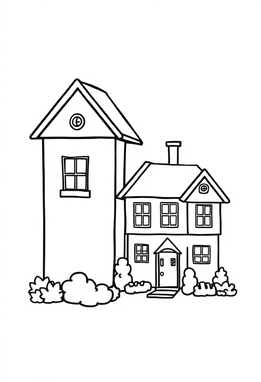 Letter H With House coloring pages