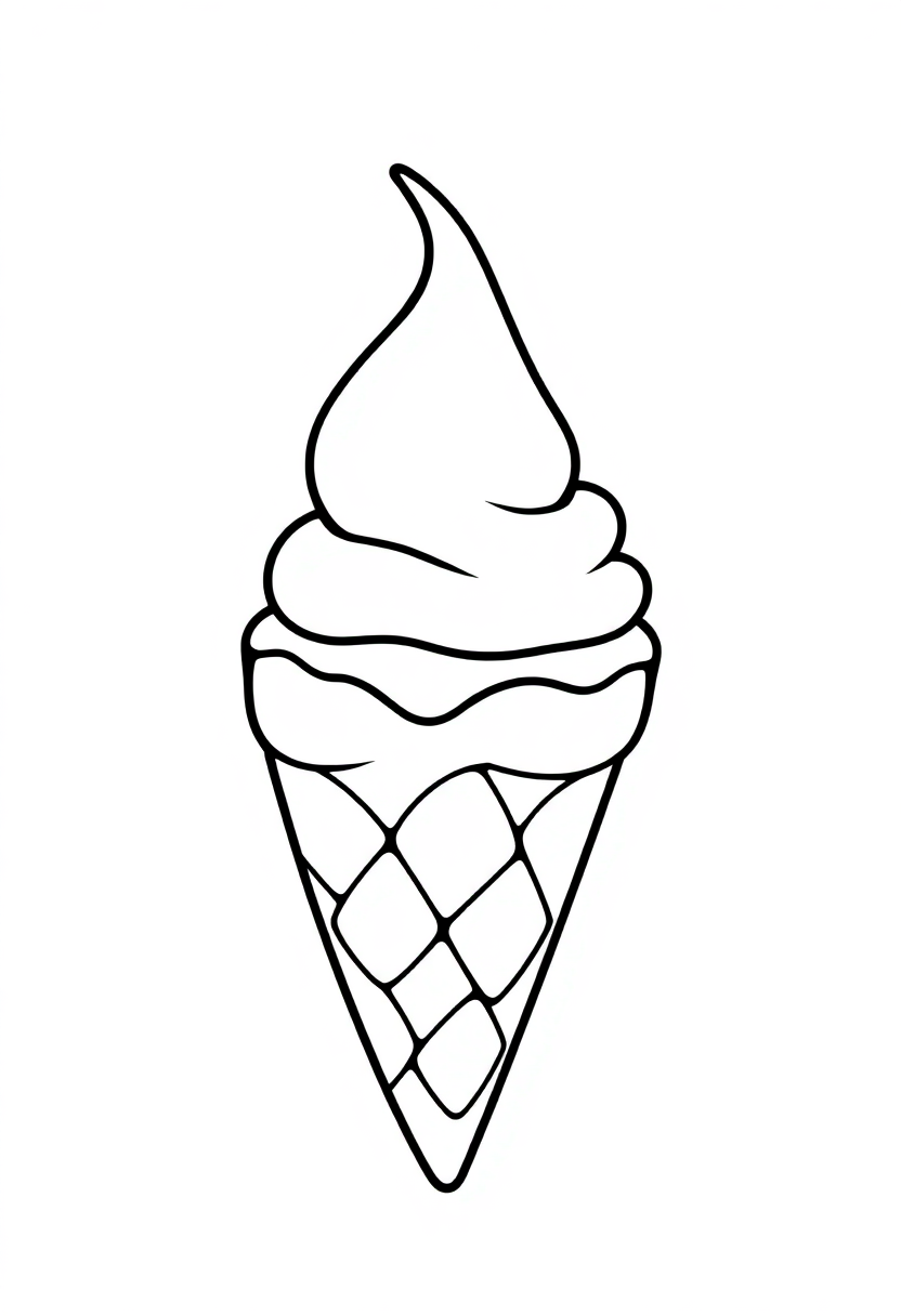 Letter I with Ice Cream coloring page for kids