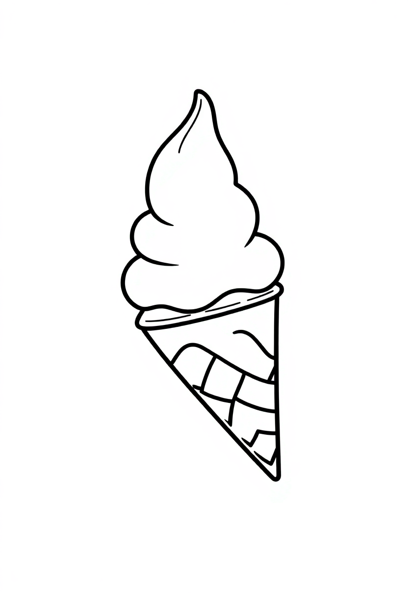 Letter I with Ice Cream coloring page for kids