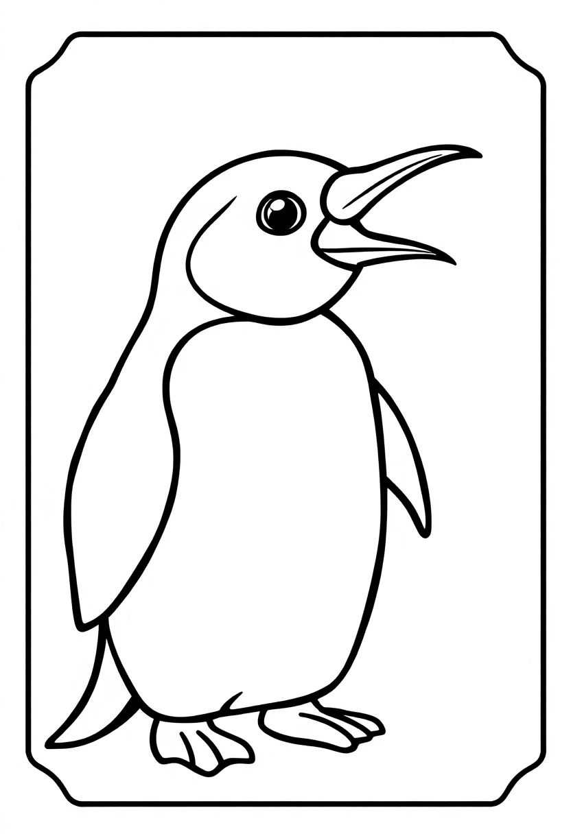 Letter P with Penguin coloring page for kids