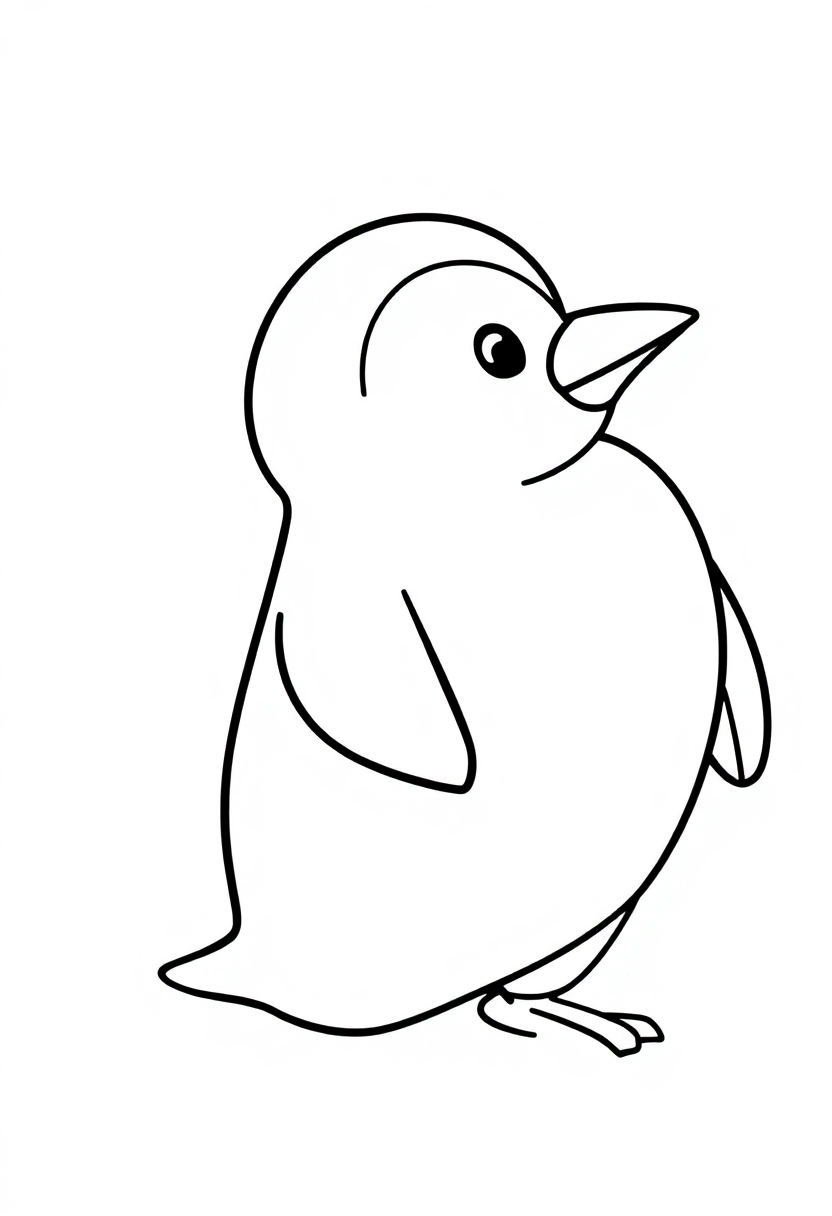 Letter P with Penguin coloring page for kids
