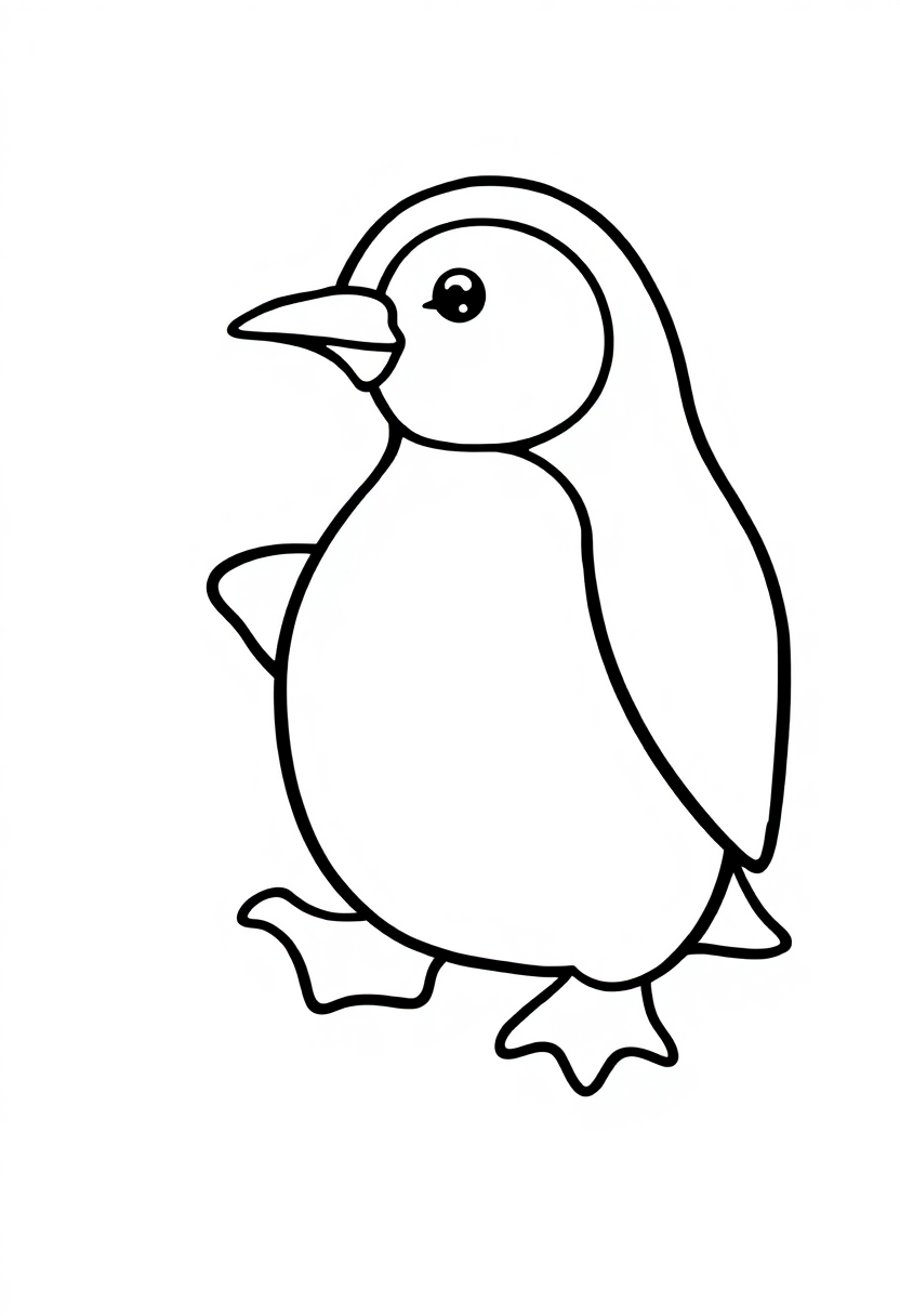 Letter P with Penguin coloring page for kids