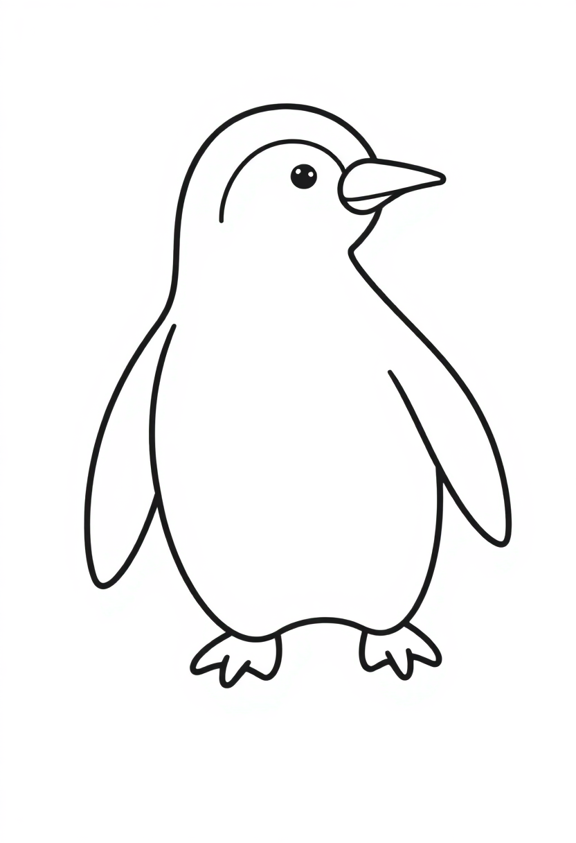 Letter P with Penguin coloring page for kids