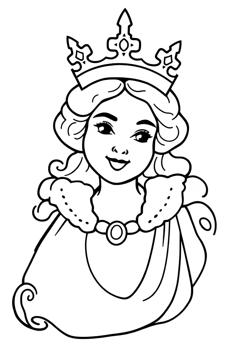 Letter Q with Queen coloring page for kids