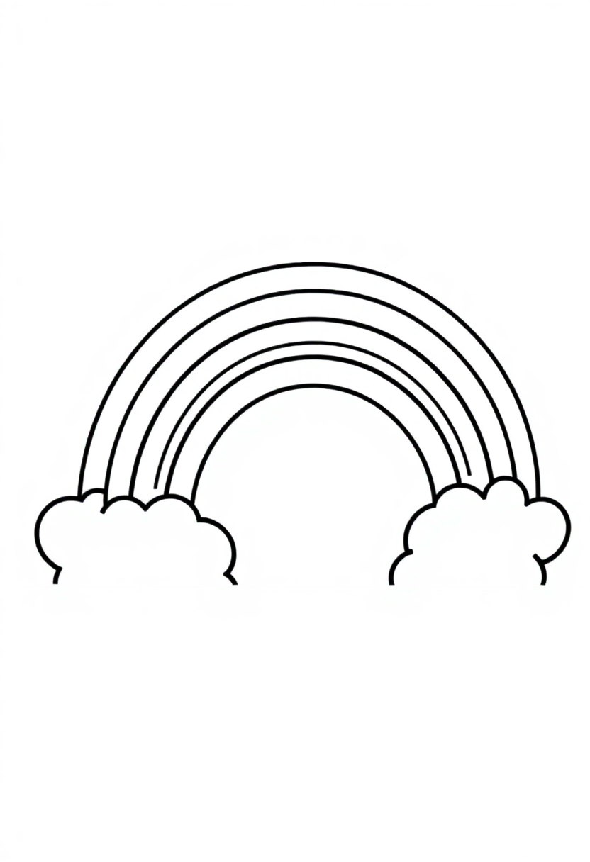 Letter R with Rainbow coloring page for kids