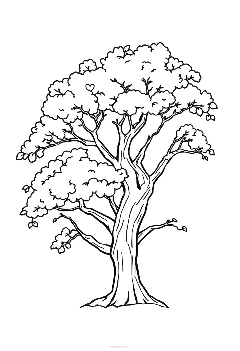 Letter T With Tree coloring pages