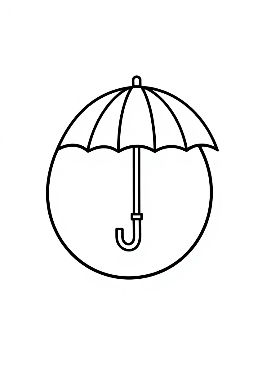 Letter U with Umbrella coloring page for kids