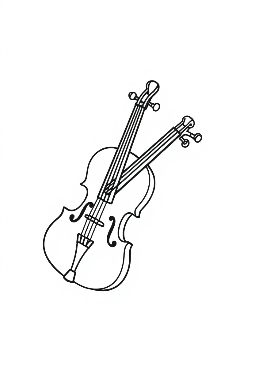 Letter V With Violin coloring pages