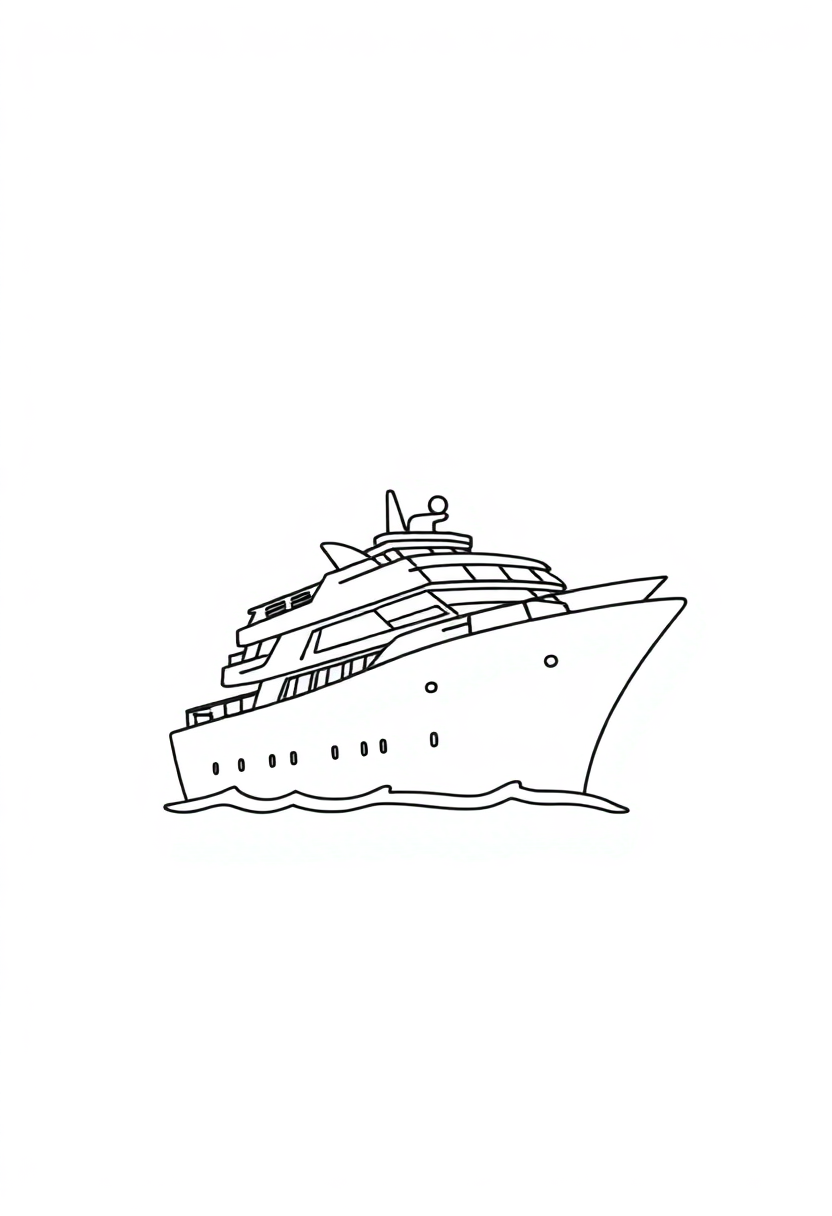 Letter Y with Yacht coloring page for kids