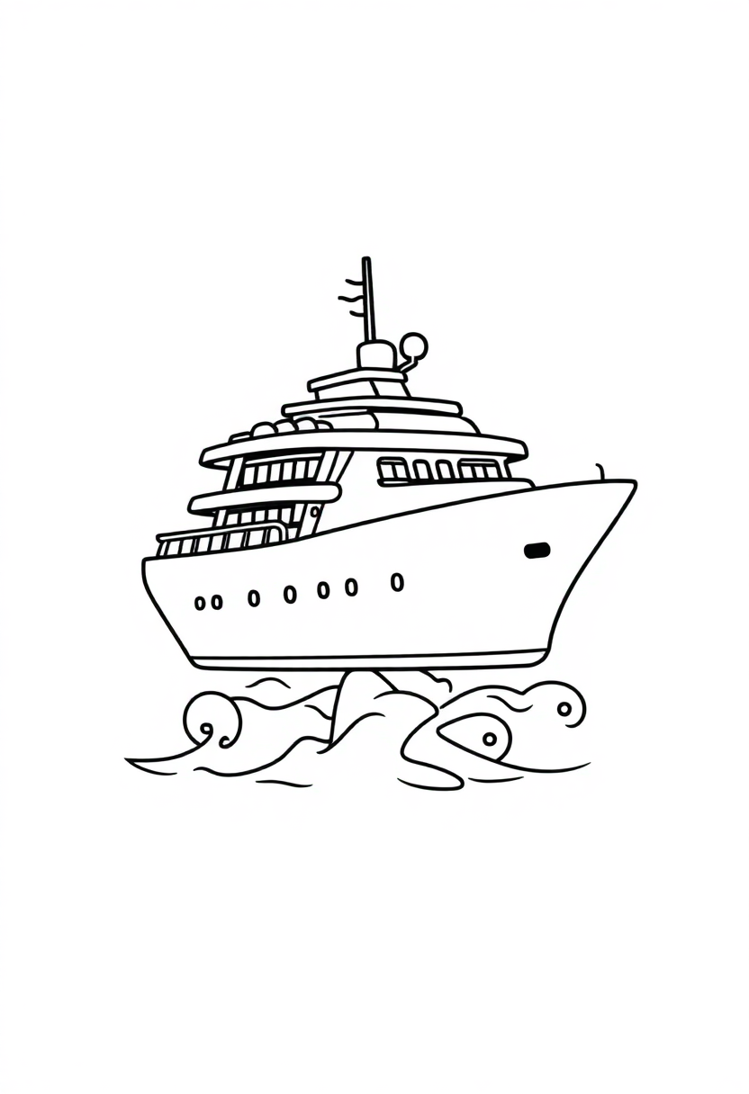 Letter Y with Yacht coloring page for kids