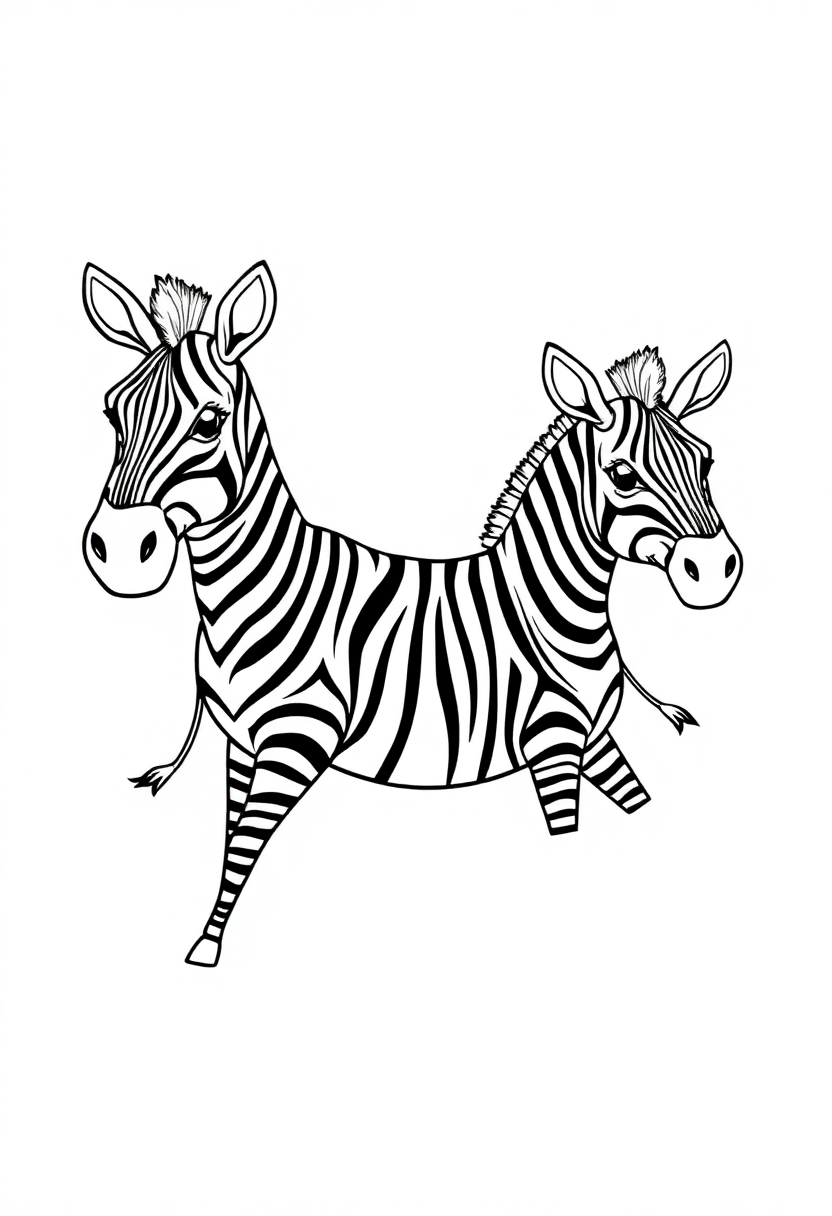 Letter Z with Zebra coloring page for kids