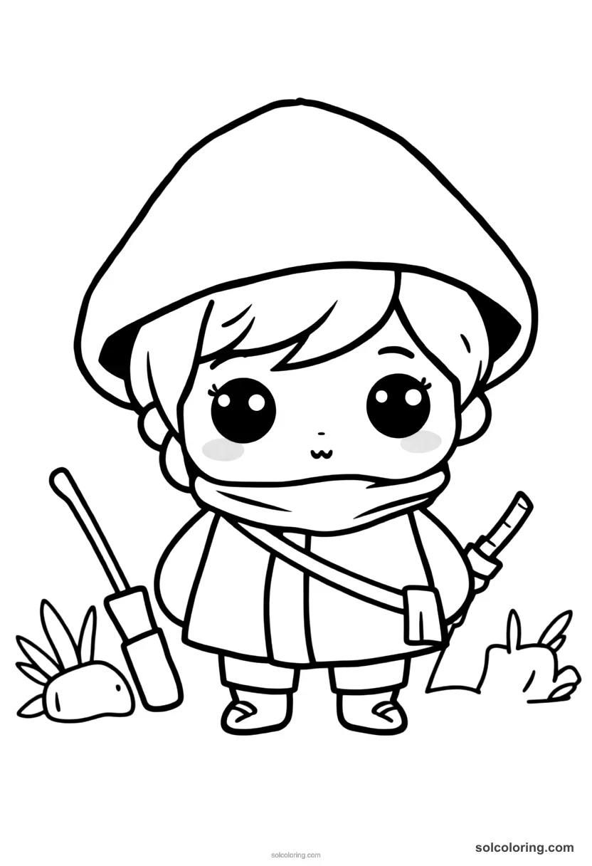 Chibi Lewis and Clark Expedition River Camp chibi coloring page for kids