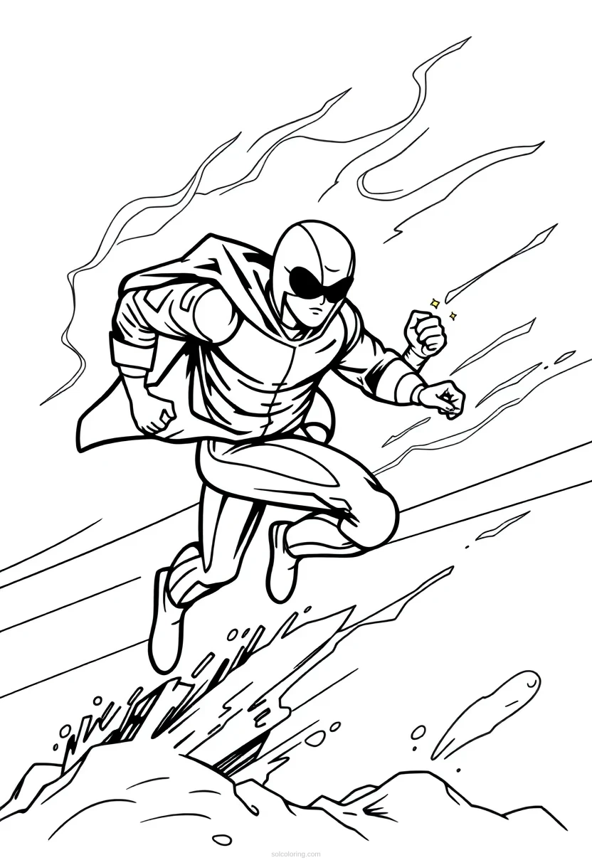 Lightning Speed Runner coloring page for kids
