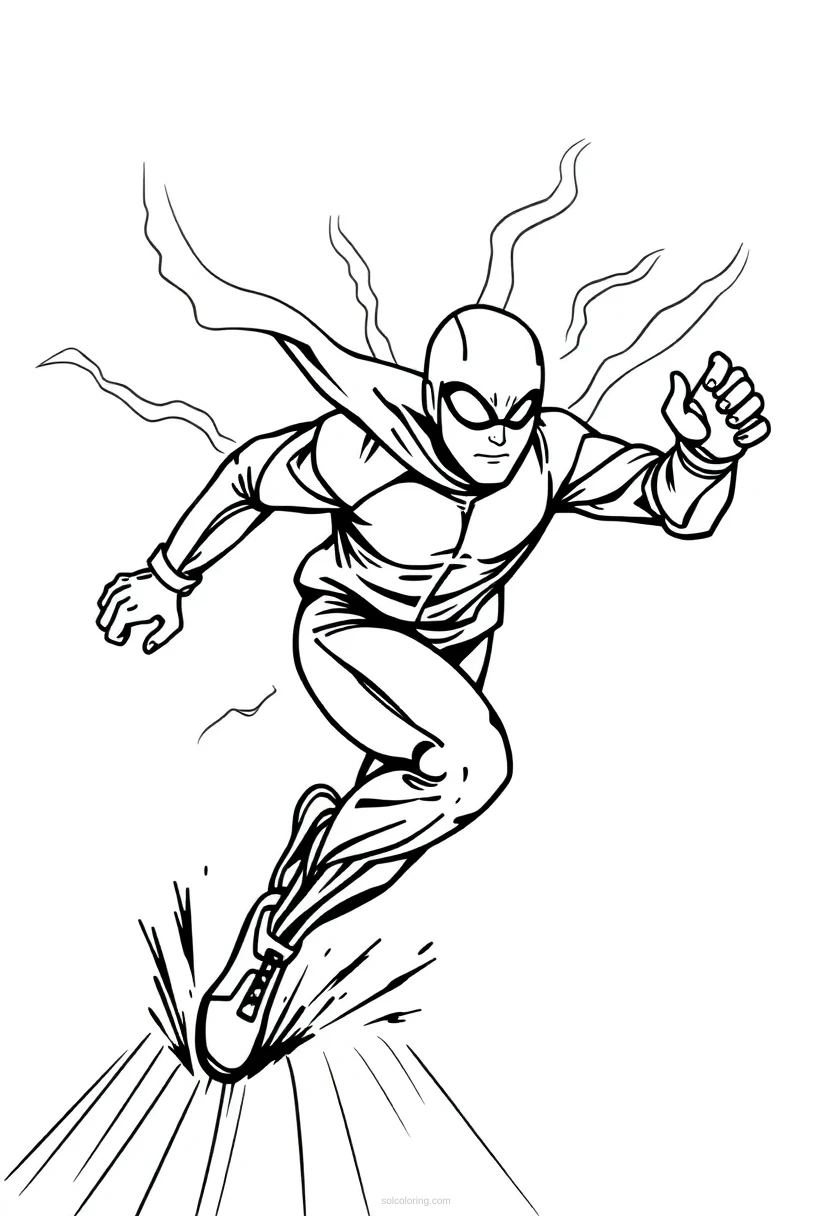 Lightning Speed Runner coloring page for kids