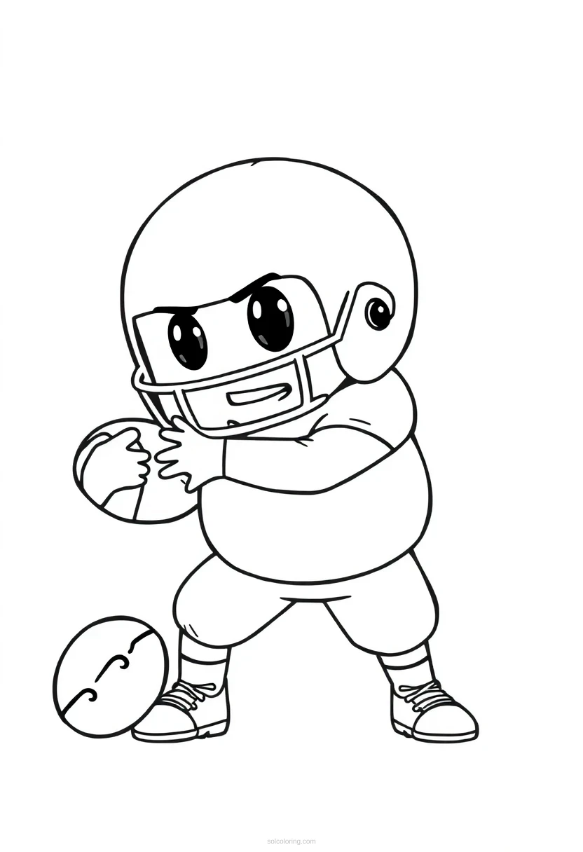 Linebacker Tackling coloring page for kids