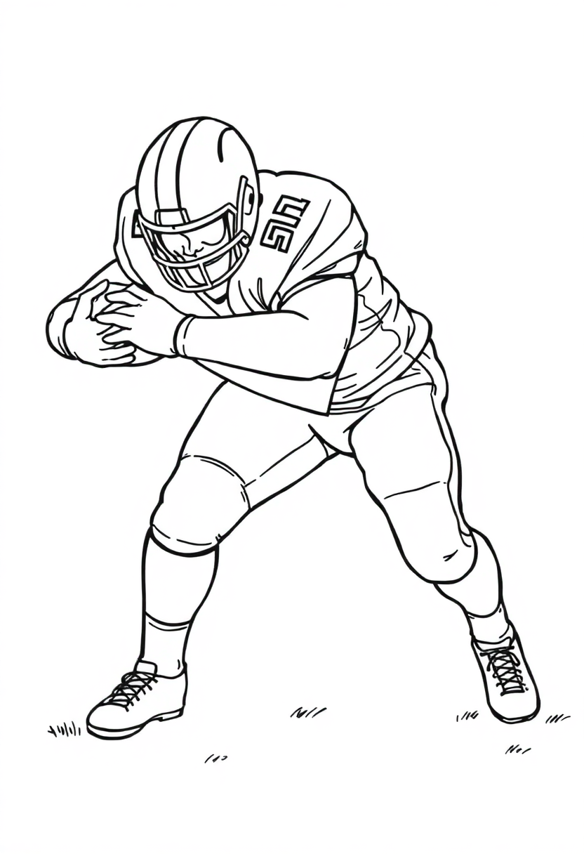 Linebacker Tackling coloring page, free printable