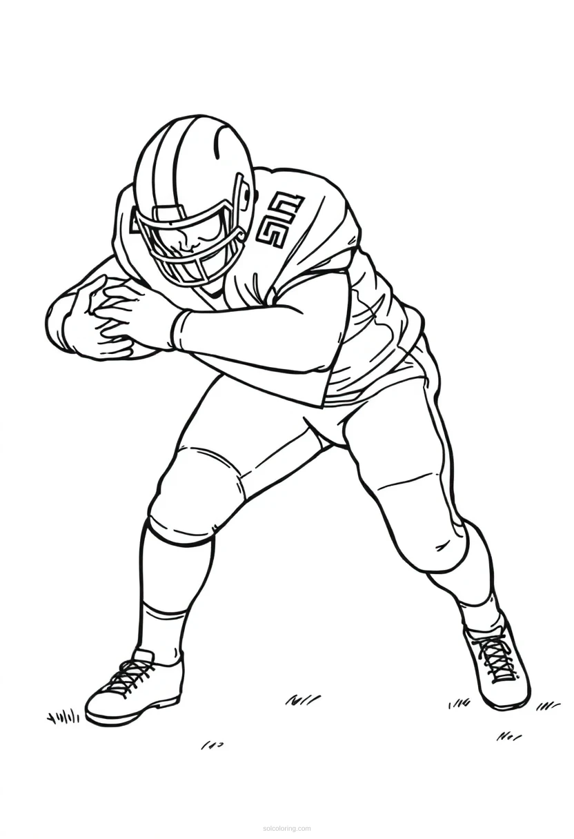 Linebacker Tackling coloring pages