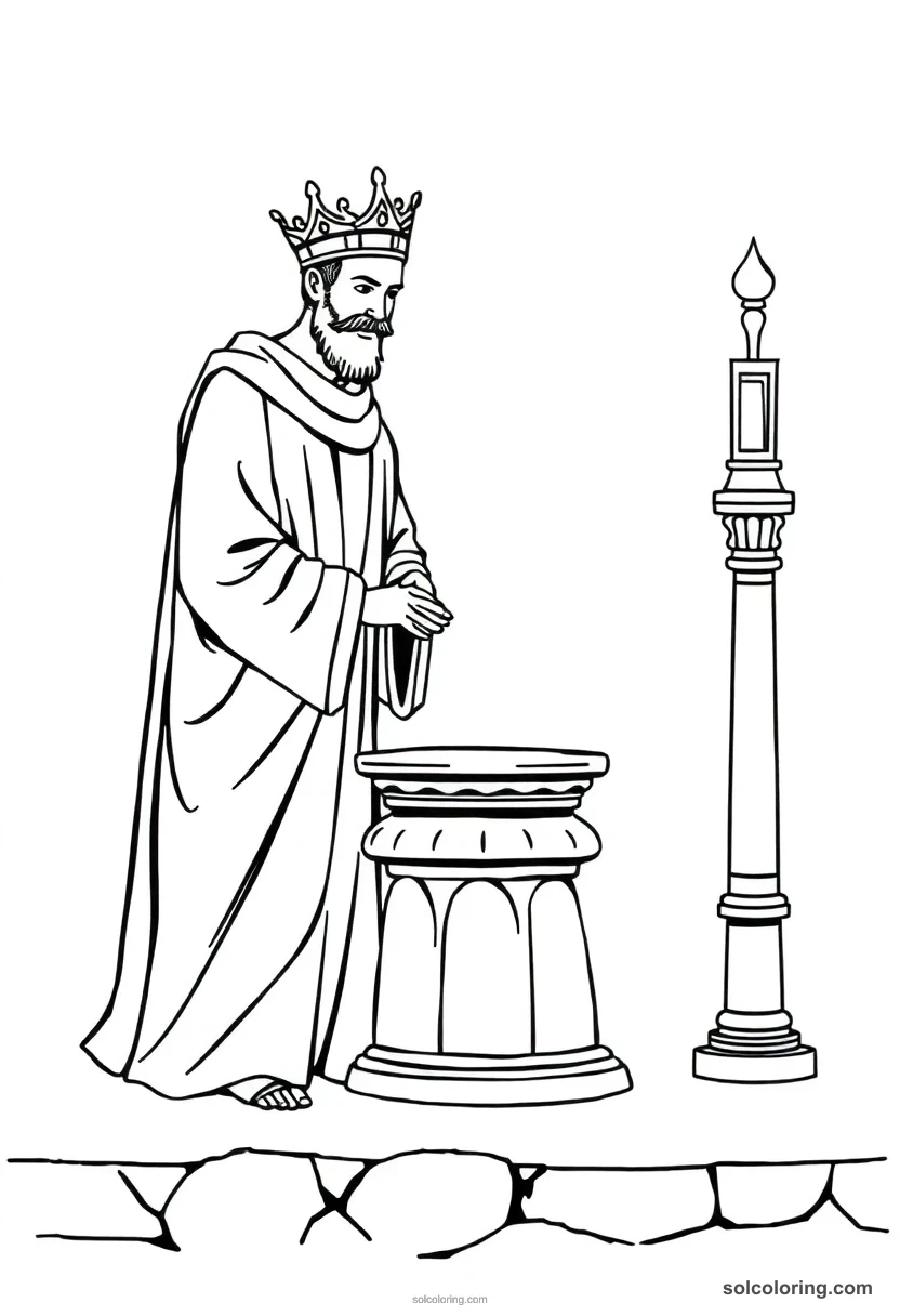 Linen Clad Priest Censing An Altar coloring pages
