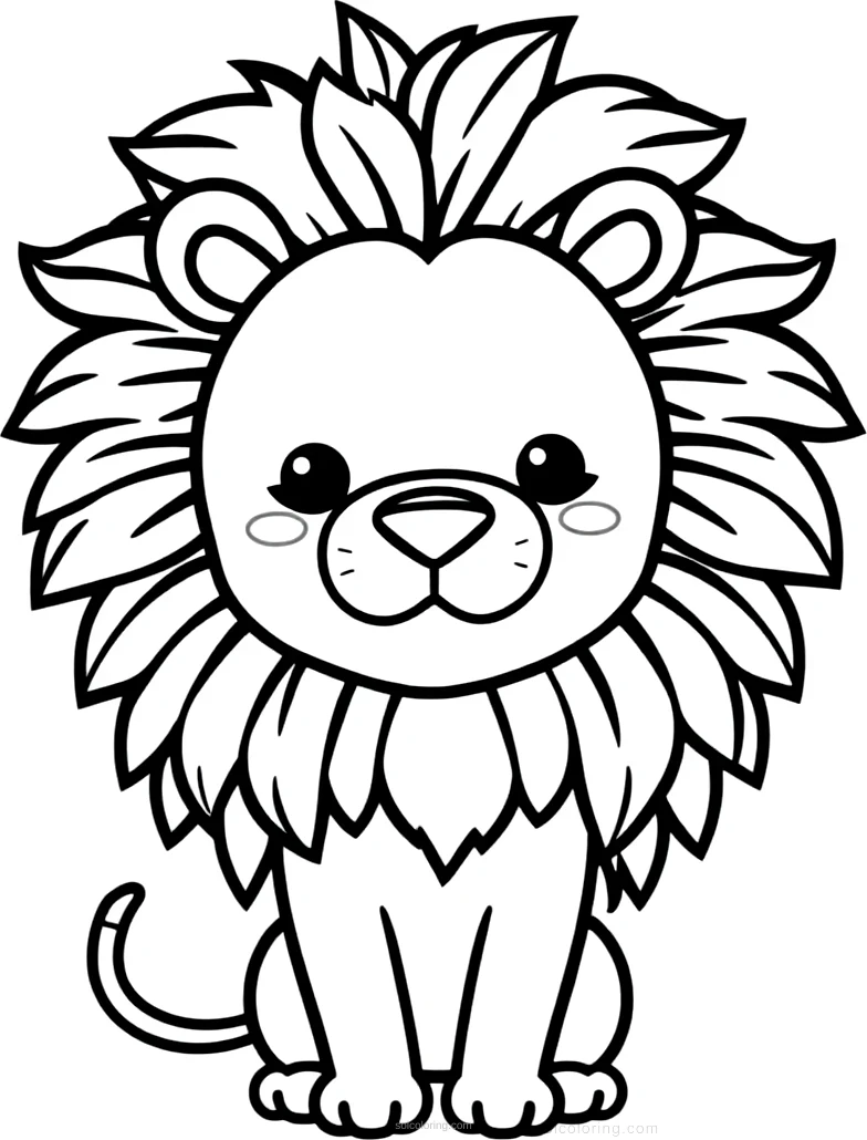 Lion Mane Portrait coloring page for kids