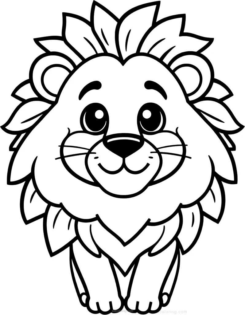 Lion Mane Portrait coloring page for kids