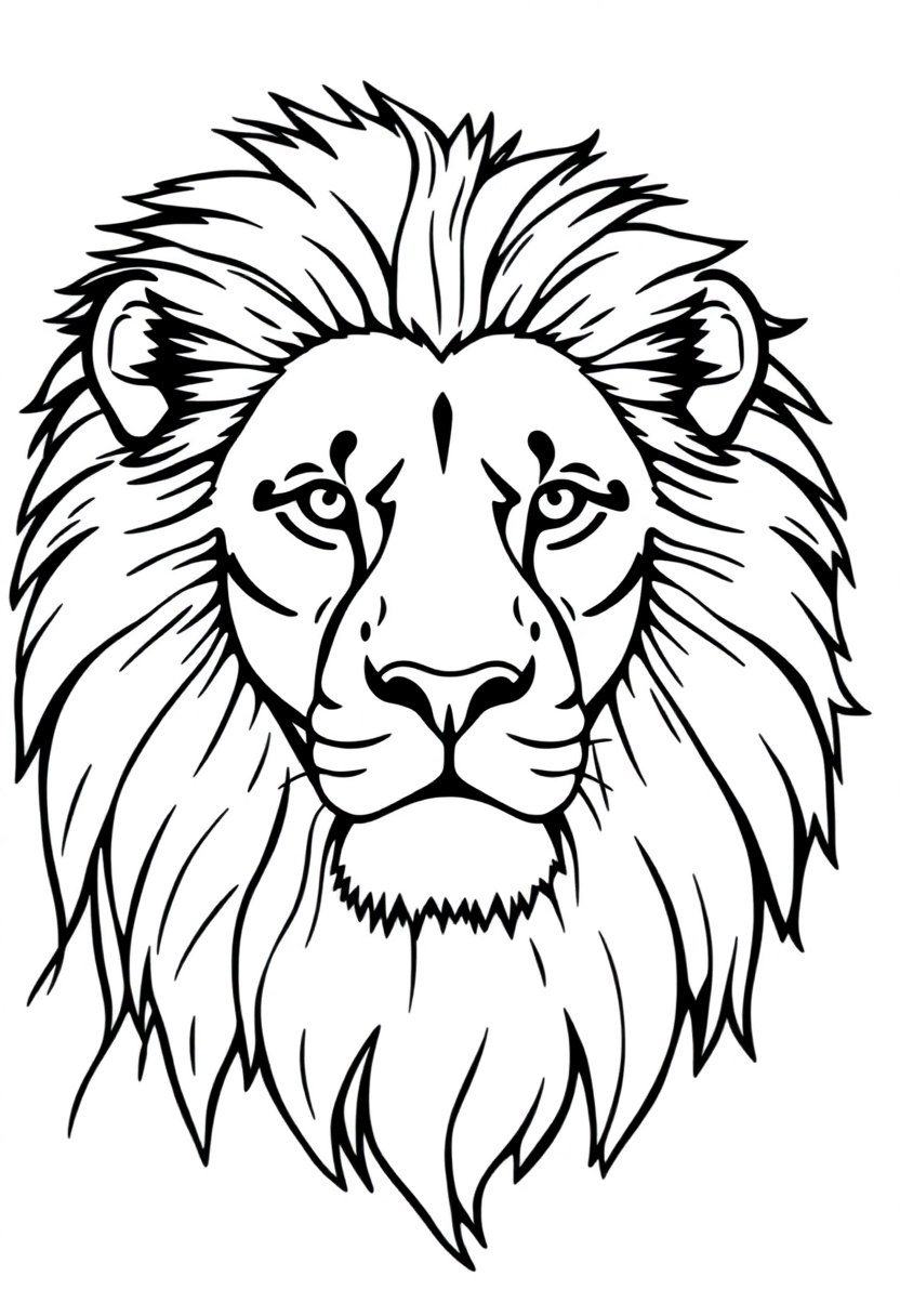 Lion Mane Portrait coloring page, free printable