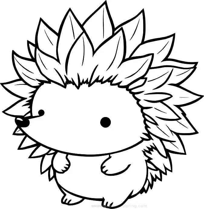 Little Hedgehog coloring page for kids