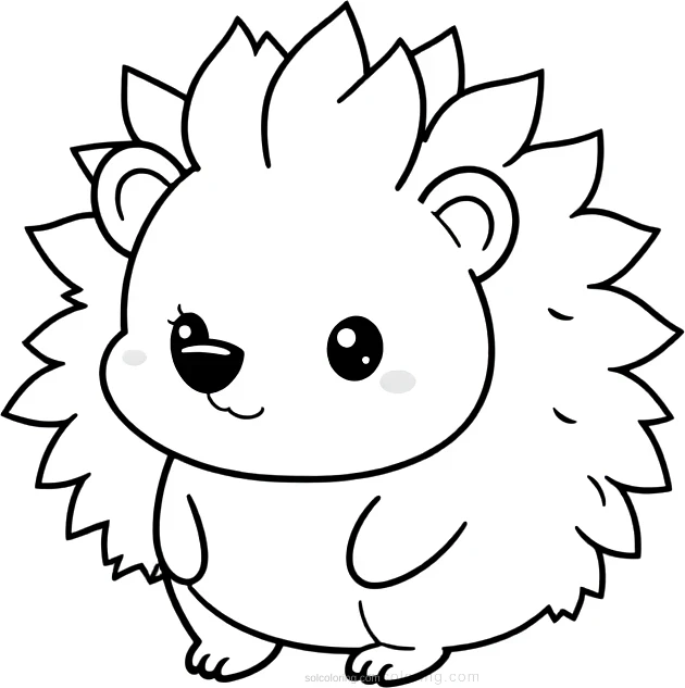 Little Hedgehog coloring page for kids